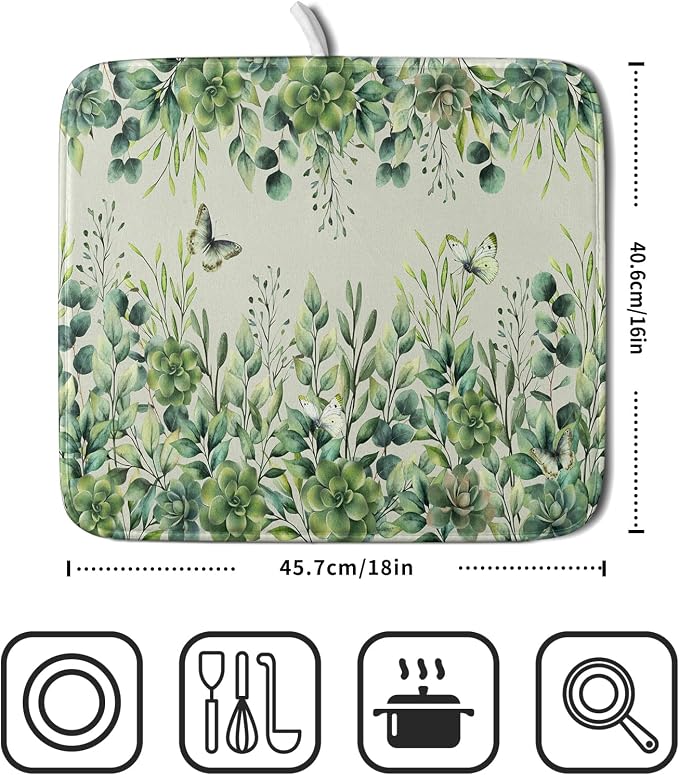 Giwawa Spring Summer Leaf Dish Drying Mat - Image 2