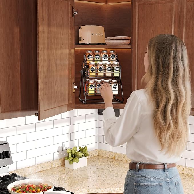 Rotating Spice Rack Organizer for Large Cabinets Kitchen Countertop - Image 8
