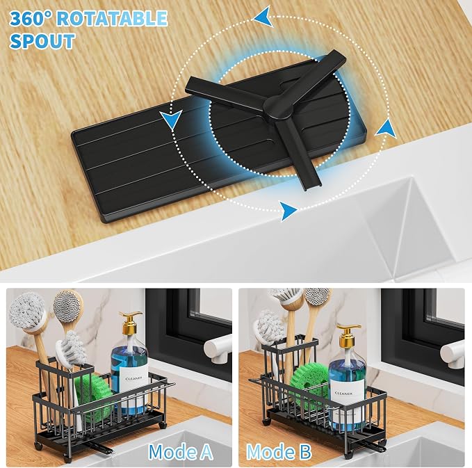 Cisily Sponge Holder for Kitchen Sink, Sink Caddy Organizer - Image 4