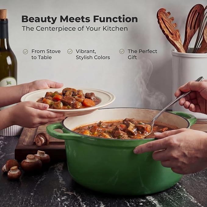 Zulay Kitchen 5 Quart Enameled Cast Iron Dutch Oven Pot - Image 7
