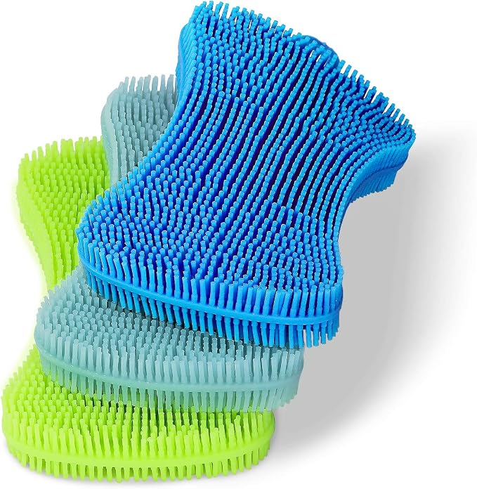 Geloo.Silicone Sponge Dish Brush, Double Sided Cleaning Brush by Geloo