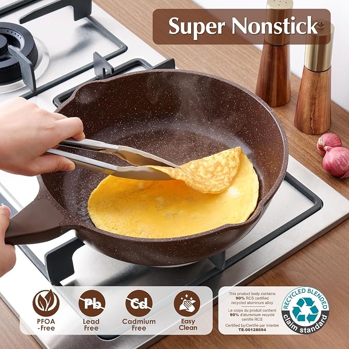 SENSARTE Nonstick Deep Frying Pan Skillet, 12-inch Saute Pan - Image 2