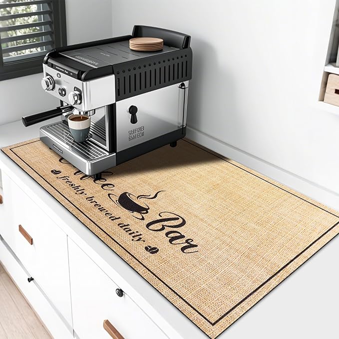 CooRug Absorbent Coffee Mat, Fashion Dish Drying Mat by CooRug