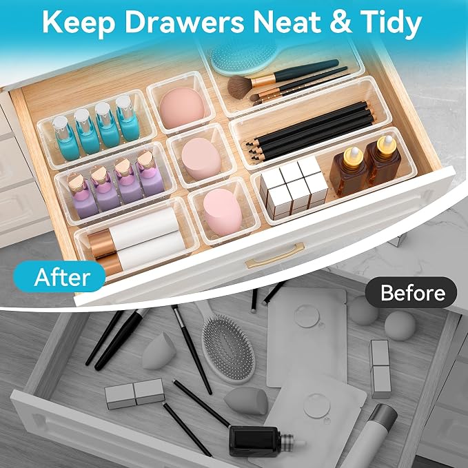 ElegantArray 24 PCS Drawer Organizer Set, 4 Sizes Tool Storage Trays, - Image 7