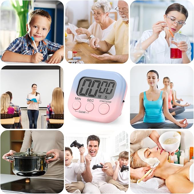 Weewooday 12 Pcs Digital Kitchen Magnetic Timer Bulk Classroom Count up - Image 6