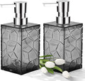 2 Pack Clear Grey Rust Proof Soap Dispenser, Acrylic Plastic Hand Soap Lotion by KellyHome