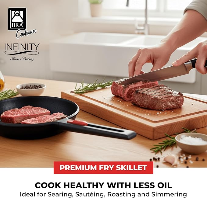 BRA COOKWARE Infinity Nonstick Frying Pan | 9.5-Inch Cast Aluminum Skillet | - Image 4