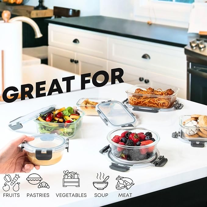 Razab 30 PC Glass Food Storage Containers - Image 4