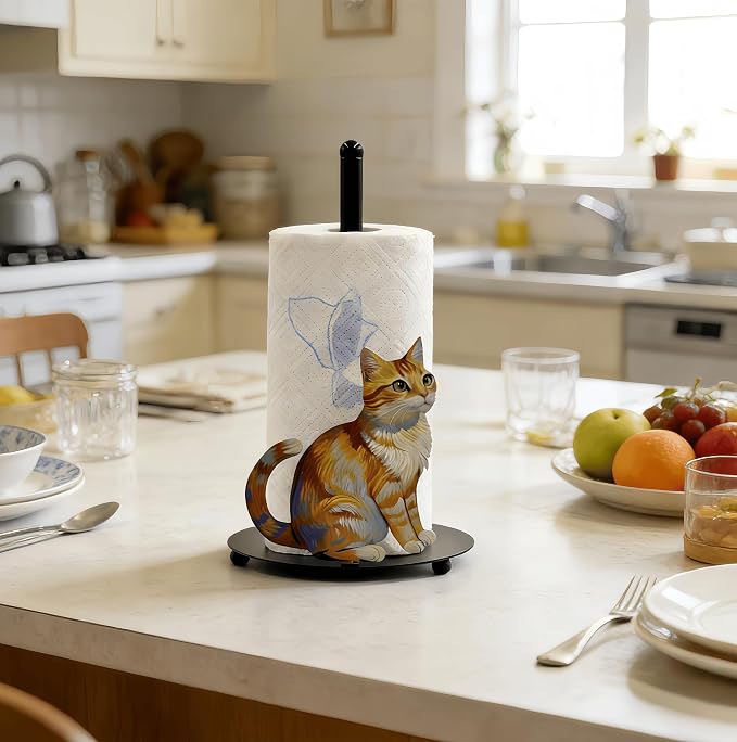 Cat Paper Towel Holder Countertop, Freestanding Paper Roll Holder, Easy - Image 4