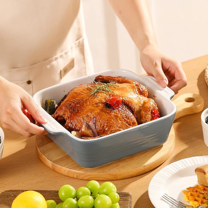 DOWAN 8x8 Baking dish, Square Baking Pan, Ceramic Casserole Dishes - Image 4