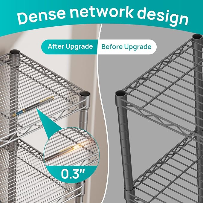 SINGAYE 6 Tier Shelf Wire Shelving Adjustable Storage Shelves Rack Standing - Image 3