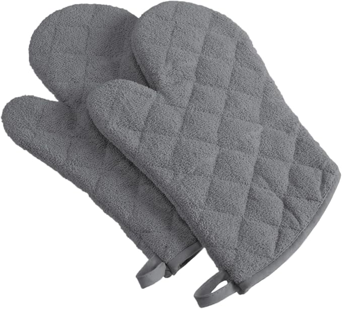 DII Basic Terry Collection 100% Cotton Quilted, Oven Mitt, 2 Piece by DII
