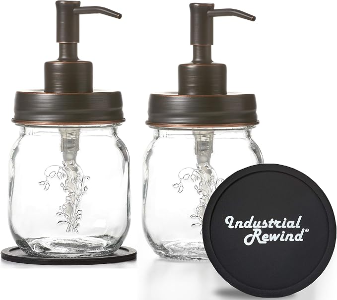 Oil Rubbed Bronze Petite 12oz Mason Jar Soap and/or Lotion Dispenser by Industrial+Rewind