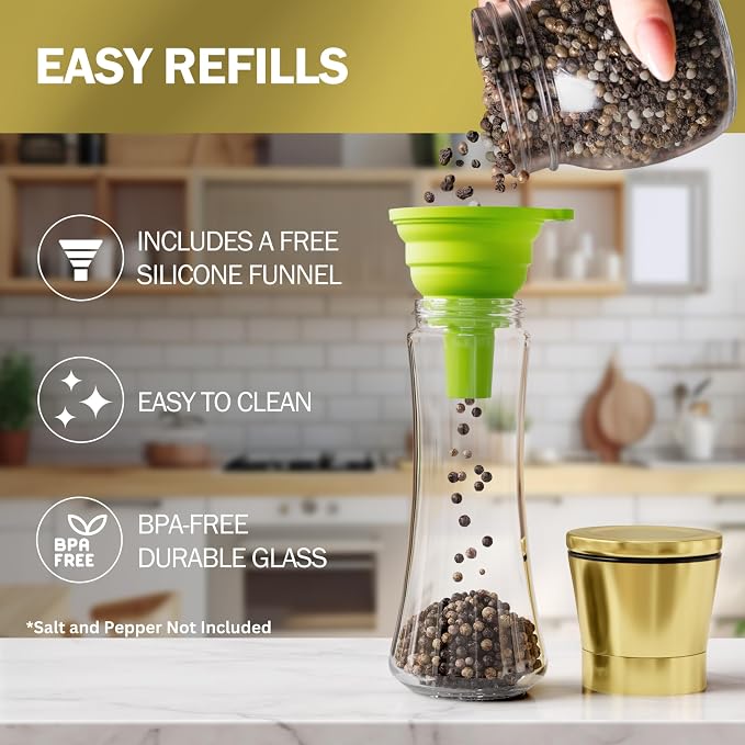 Home EC Original Gold Salt and Pepper Grinder Set of 2 - Image 4