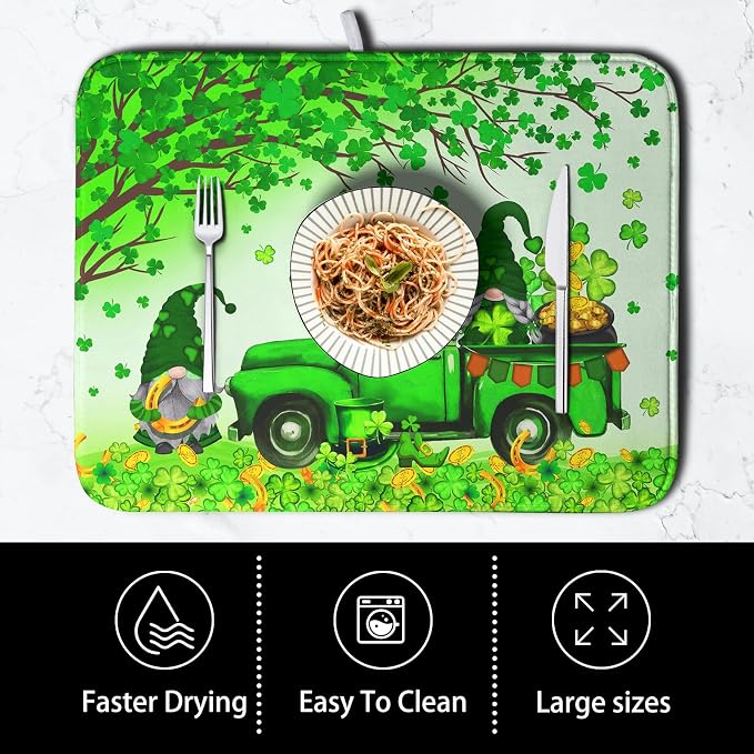 St Patrick's Day Shamrock Dish Drying Mat - Image 4