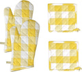 Native Fab Buffalo Plaid Check Oven Mitts and Pot Holders Set of 4, 100% Cotton by NativeFab