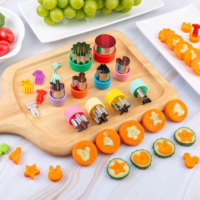 Fruit Cutters Shapes for Kids 22 Pcs, Mini Cookie Cutters Set, Vegetable Cutter - Image 2