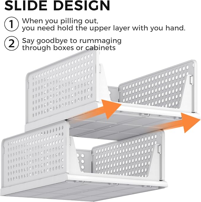 Pinkpum 8 Pack Closet Organizers and Storage Plastic Stackable Storage Bins - Image 8