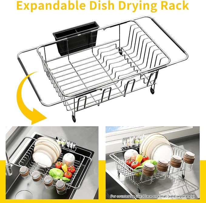 PureBox Expandable Over The Sink Dish Drying Rack - Image 2
