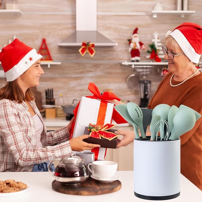LIBODOUR Kitchen Utensil Holder Extra Large 360°Rotating - Image 2