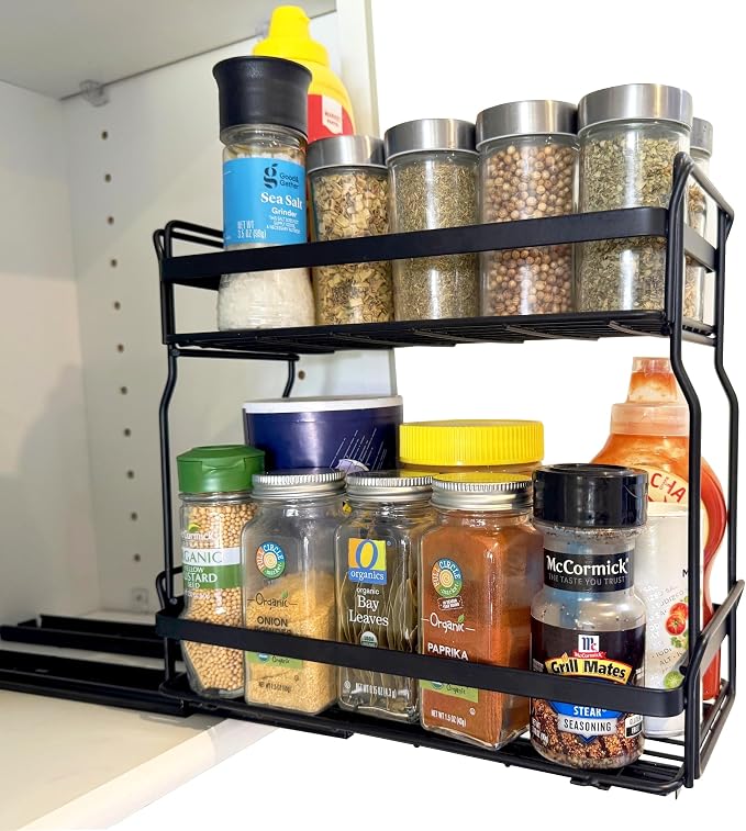 Pull Out Spice Rack Organizer for Inside Kitchen Cabinets, Heavy Duty Slide Out - Image 8