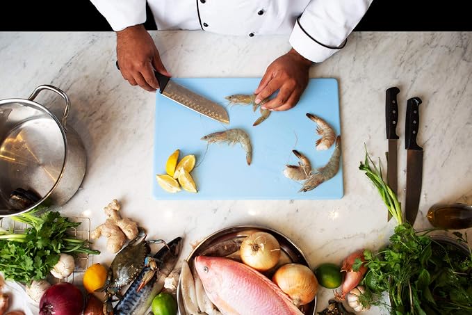 18 x 12 Large Blue Plastic Cutting Board - Image 2