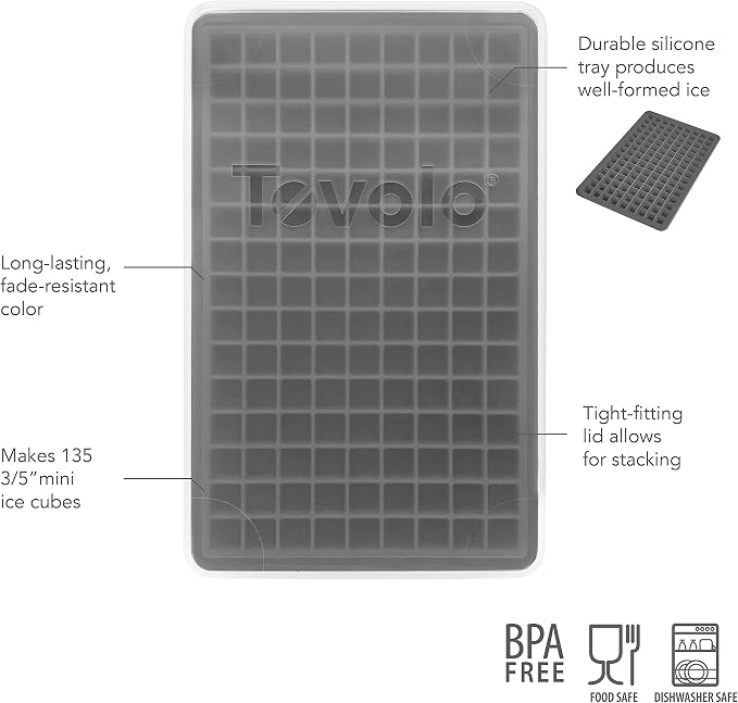 Tovolo Mini Ice Cube Tray with Lid Small Tiny Ice Maker - Image 4