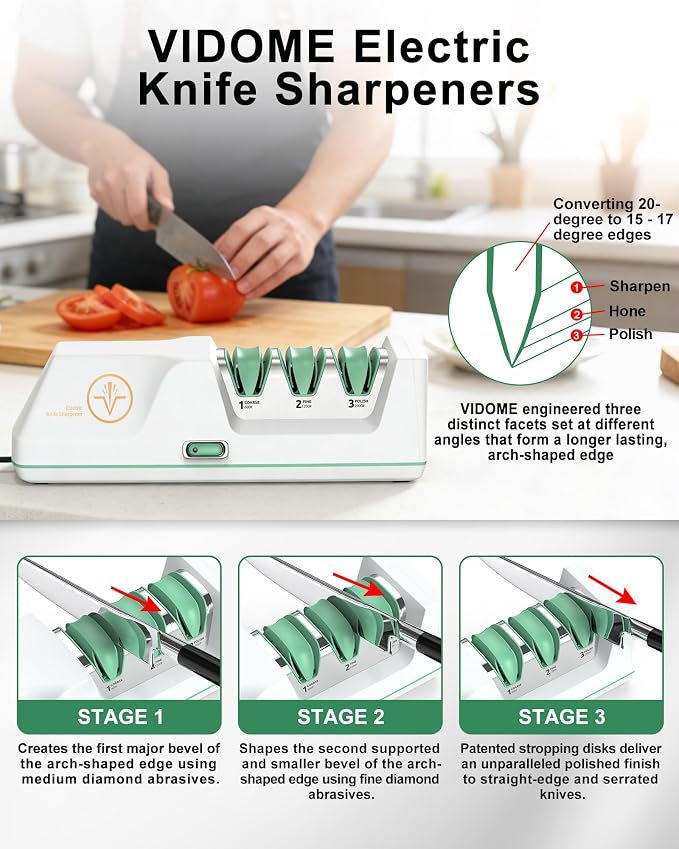 Electric Knife Sharpener with Replaceable Sharpening Head Easy to Change - Image 5
