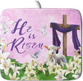 Giwawa Easter Purple Dish Drying Mat, He is Risen Cross Lamb Floral Dish by Giwawa