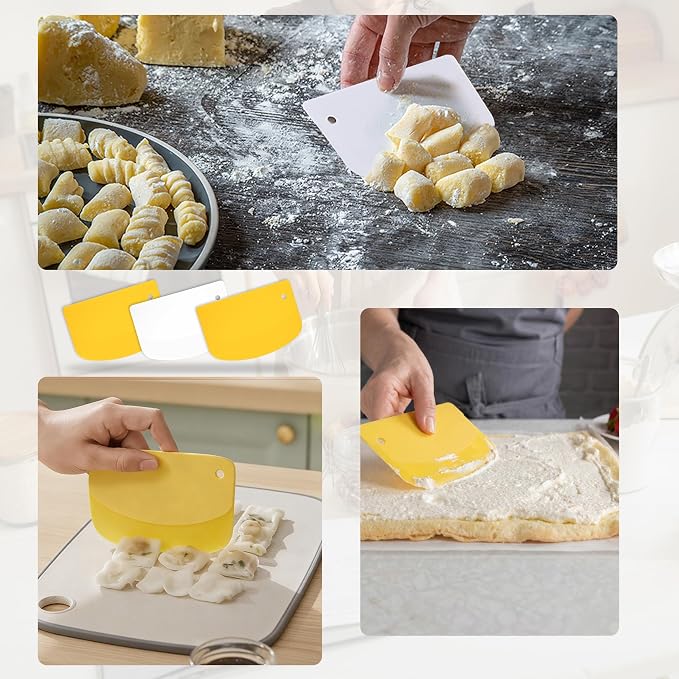 5 Pcs Bench Scraper, Bench Scraper Kitchen 2 Pcs Stainless Steel Dough Scraper - Image 6