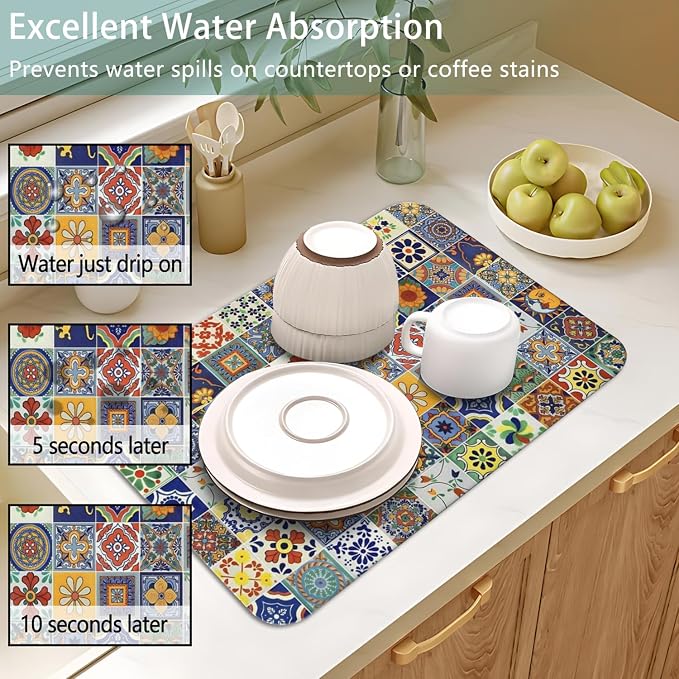 Dish Drying Mat for Kitchen Counter 2 Pack - Image 4