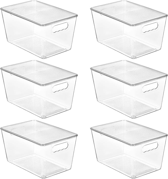 Vtopmart 6 Pack Clear Stackable Storage Bins by Vtopmart