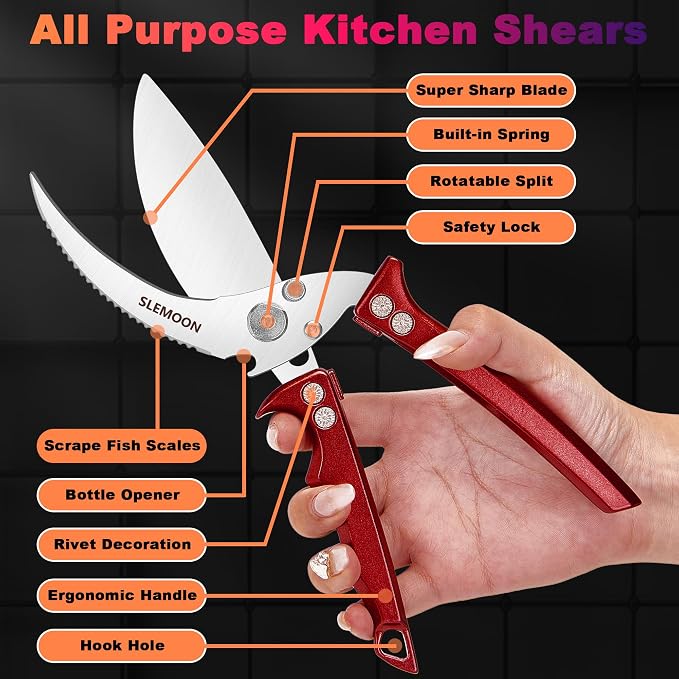 Heavy Duty Poultry Shears Meat Cutting Dishwasher Safe and Food Stainless - Image 3