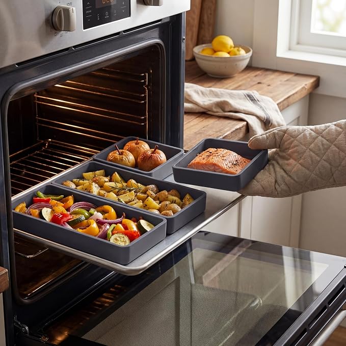 4-Pack Silicone Sheet Pan Dividers Nonstick Heat-Resistant Baking Trays - Image 5