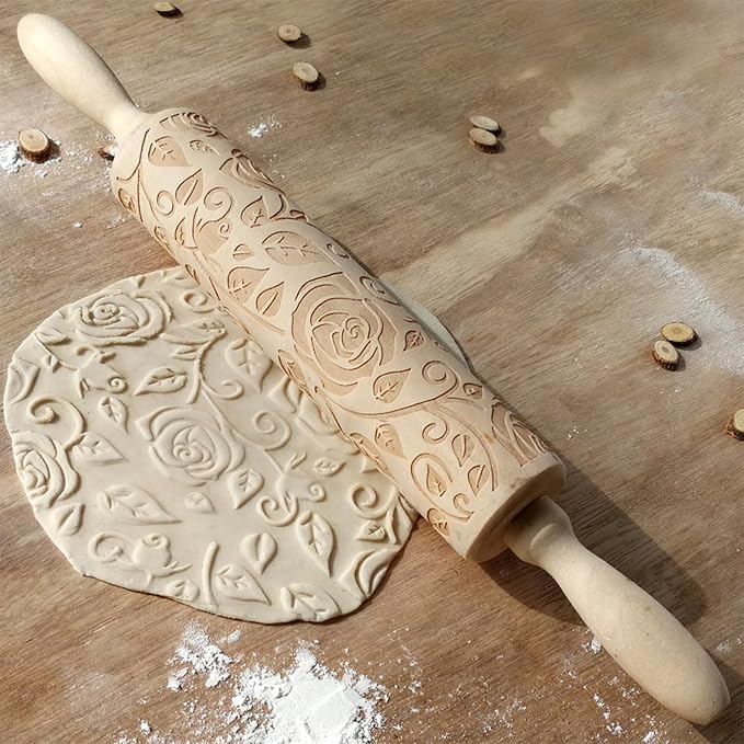 Ragyzity Wooden Embossed Rolling Pin - Image 7