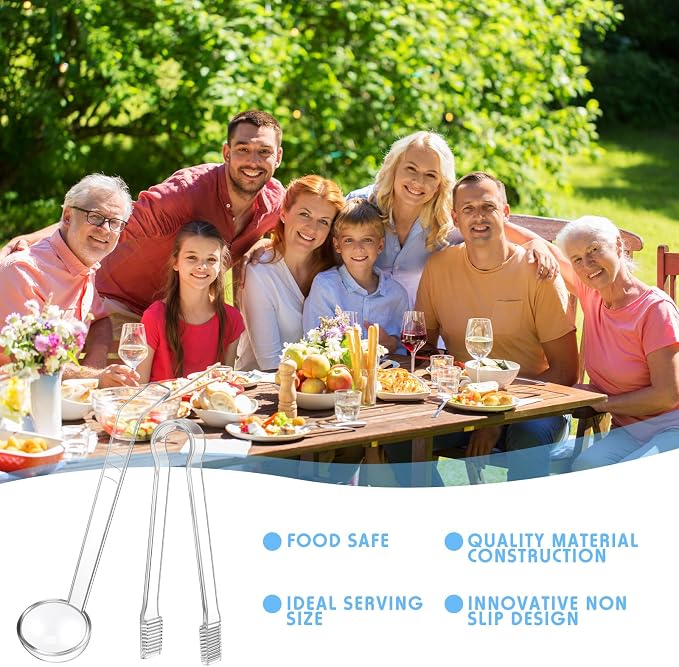 12 Pieces Plastic Serving Utensils Set Including 6 Pcs 1 oz Small Ladle and 6 - Image 4