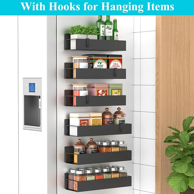 HuggieGems 6 Pack Magnetic Spice Storage Rack Organizer - Image 2