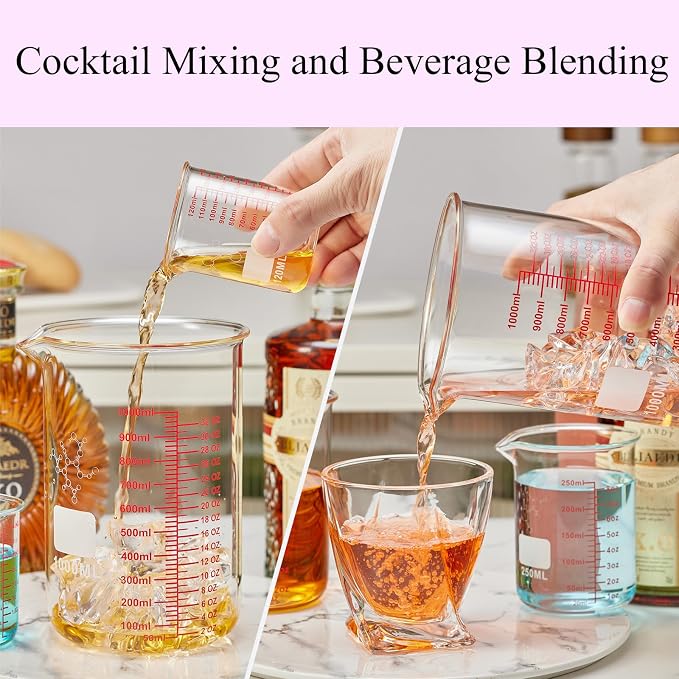 High Borosilicate Glass Measuring Cup-V-Shaped Spout, 1000ml Glass Measuring - Image 5