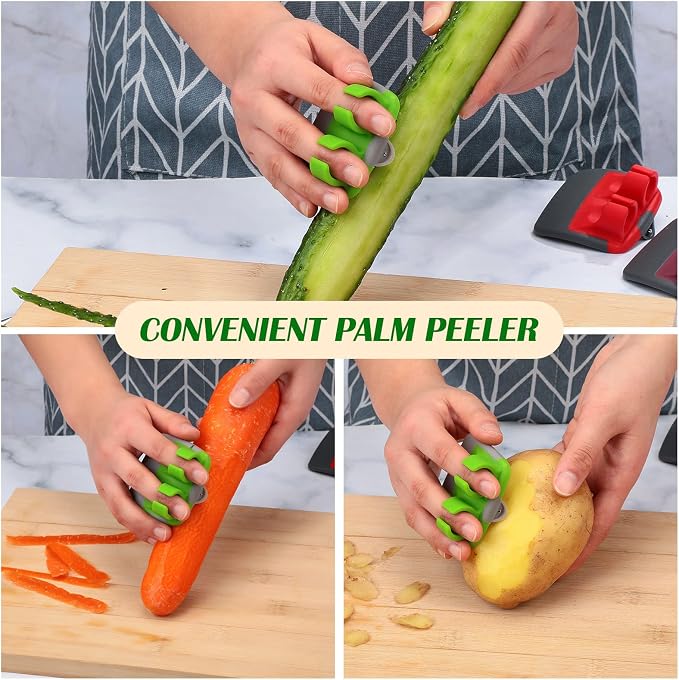 Mudder 4 Pieces Finger Grip Vegetable Fruit Peelers - Image 3
