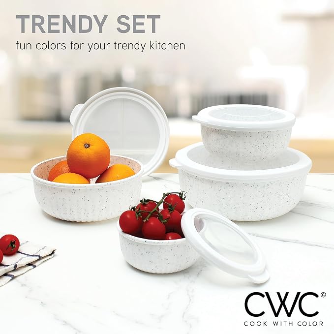 COOK WITH COLOR Prep Bowls with Lids- Wide and Deep Nesting Plastic Small - Image 2