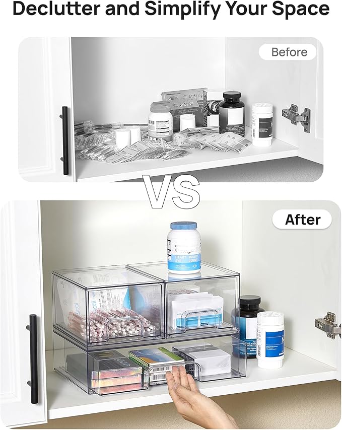Vtopmart Stackable Storage Drawers Set of 4, Laundry Room Organization - Image 5