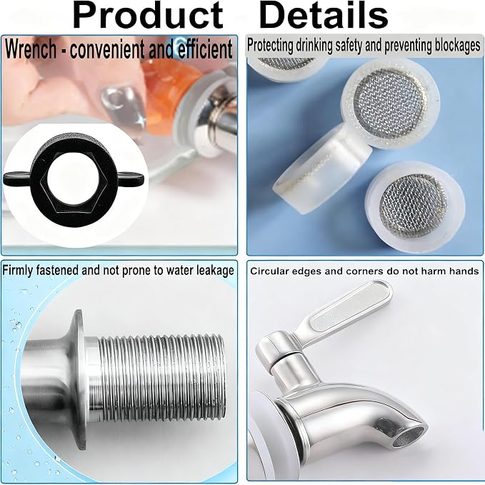 Lulonpon 1 Pieces Dispenser Faucets, Stainless Steel Spigot - Image 5
