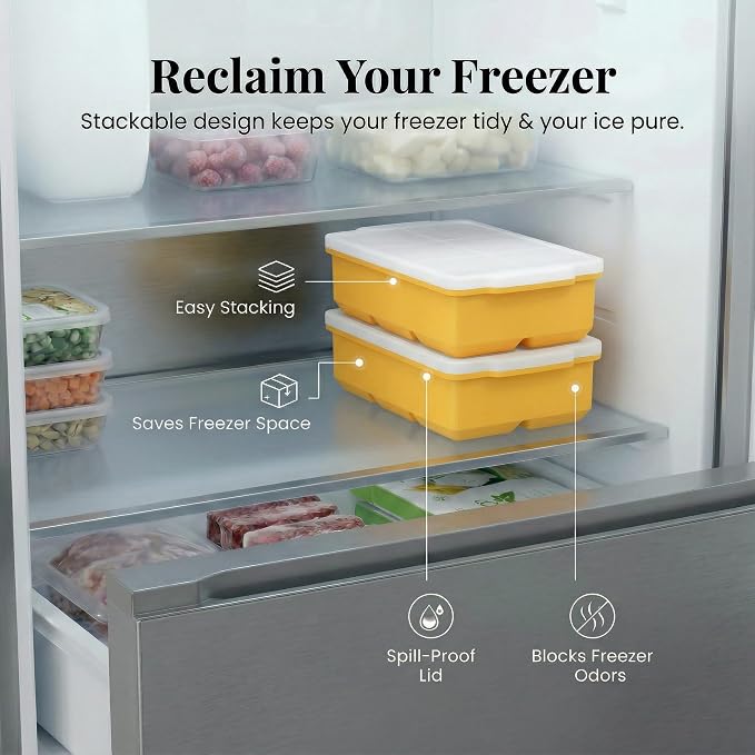 KitchFort Large Silicone Ice Cube Tray, Easy Release 2" Big Ice Cubes - Image 5
