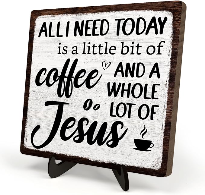 Coffee Bar Plaque, Vintage Desk Decor by DMADNF