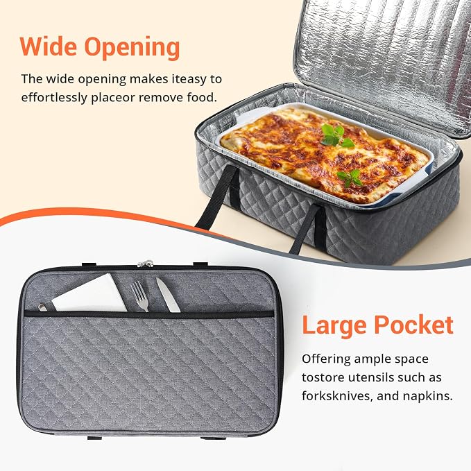 Insulated Casserole Carrier Portable Food Tote - Image 5