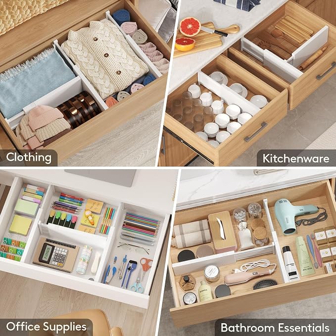 Lifewit 6 Pack 5" High Drawer Dividers 34-56cm/13.5-22" Adjustable Drawer - Image 8