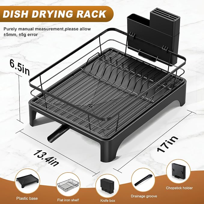Dish Drying Rack for Kitchen Counter, Dish Rack, Dish Drainer for Kitchen - Image 2