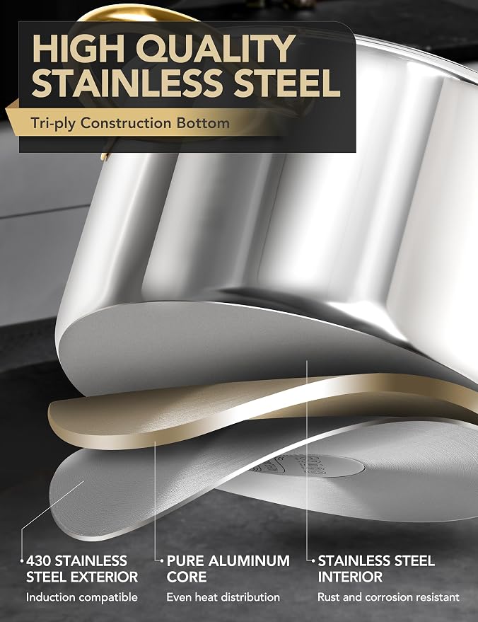 MICHELANGELO Stainless Steel Stock Pots - Image 2