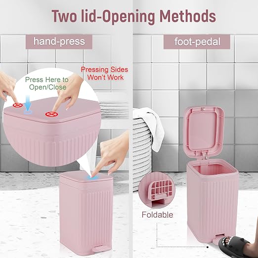 rejomiik Small Bathroom Trash Can - Image 3
