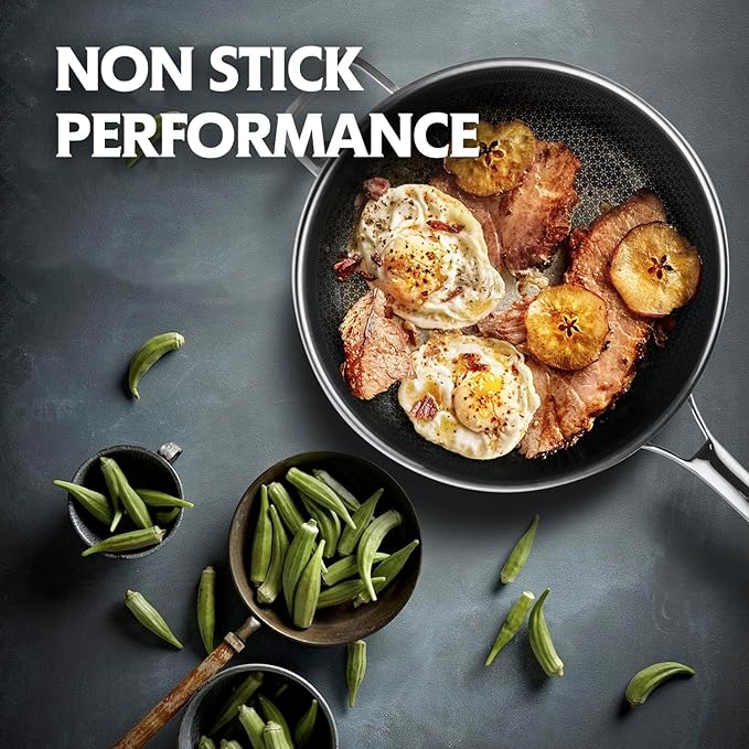 DOTCLAD 3-Piece Hybrid Stainless Steel Cookware Set-12 Inch Wok - Image 3